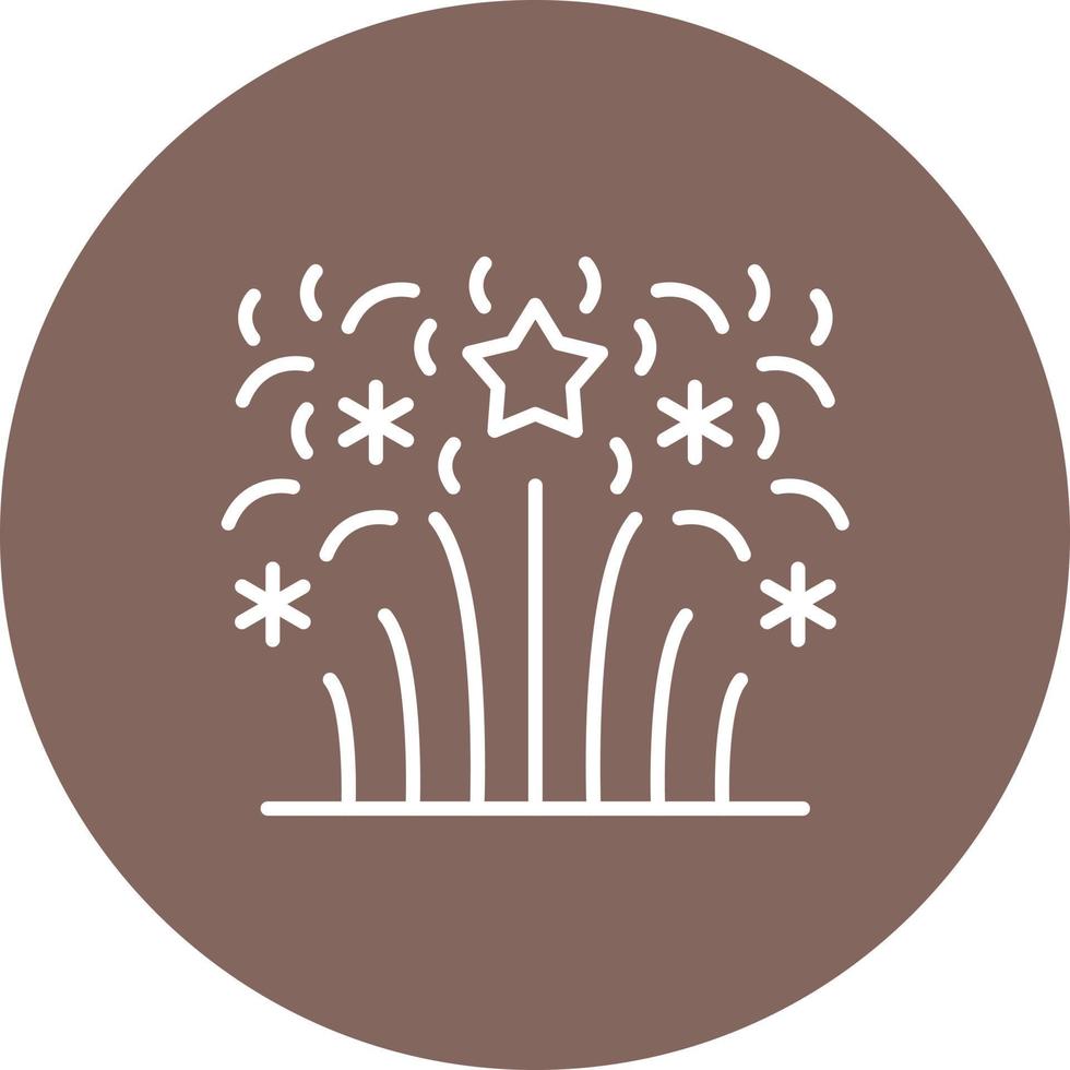 Fireworks Line Circle Background Icon vector