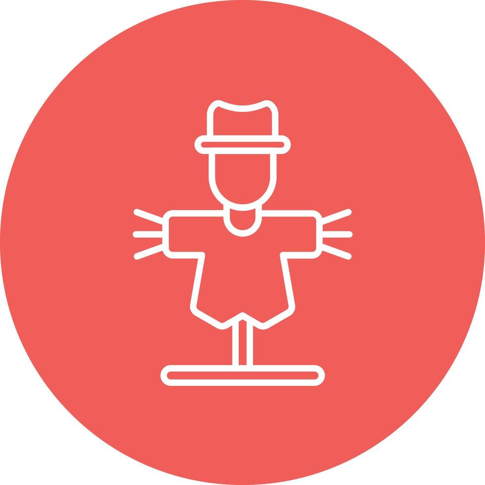 Scarecrow Line Circle Background Icon vector