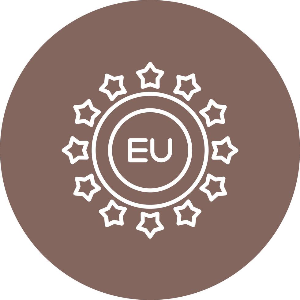 Eu Line Circle Background Icon vector