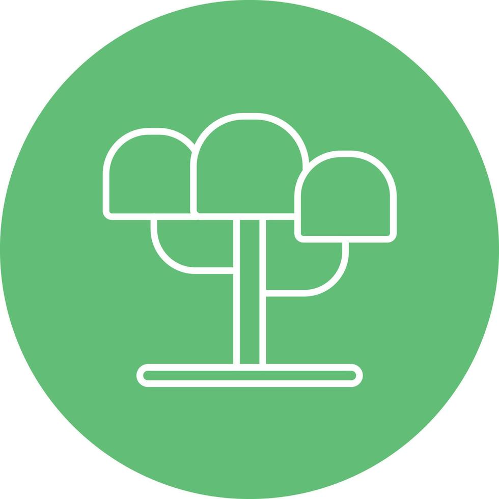 Weeping Willow Line Circle Background Icon vector