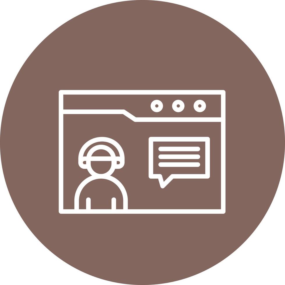 Virtual Assistant Line Circle Background Icon vector