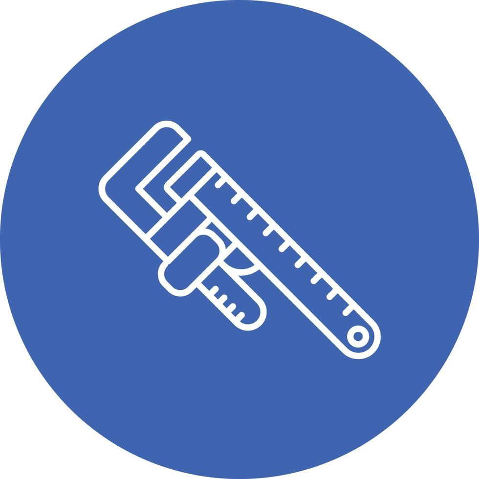 Pipe Wrench Line Circle Background Icon vector