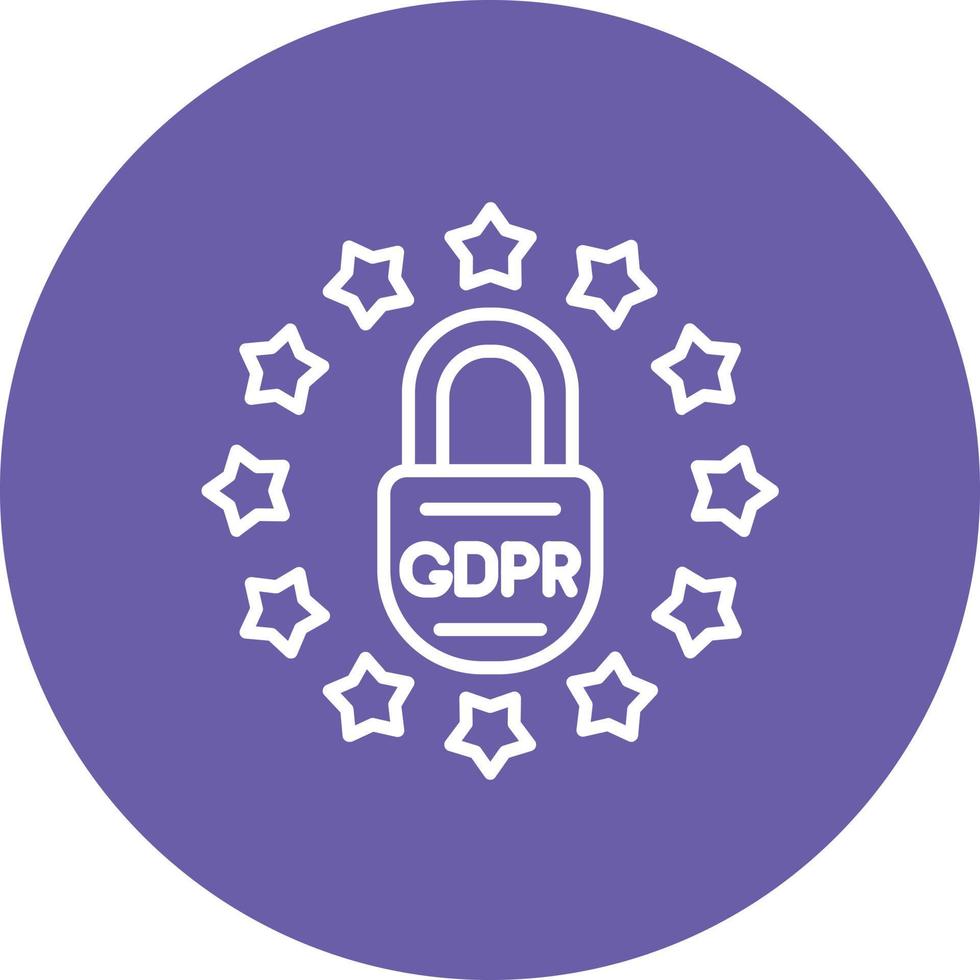Gdpr Lawsuit Line Circle Background Icon vector
