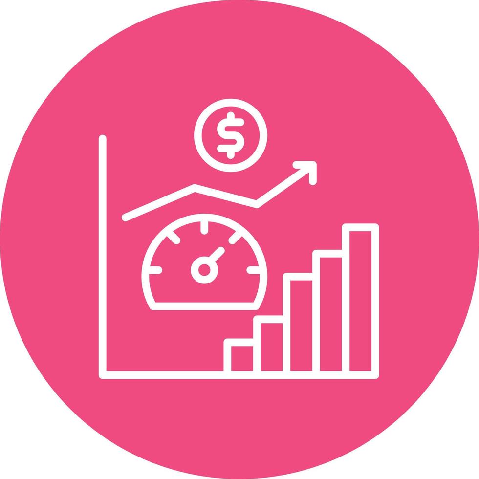 Economic Indicator Line Circle Background Icon vector