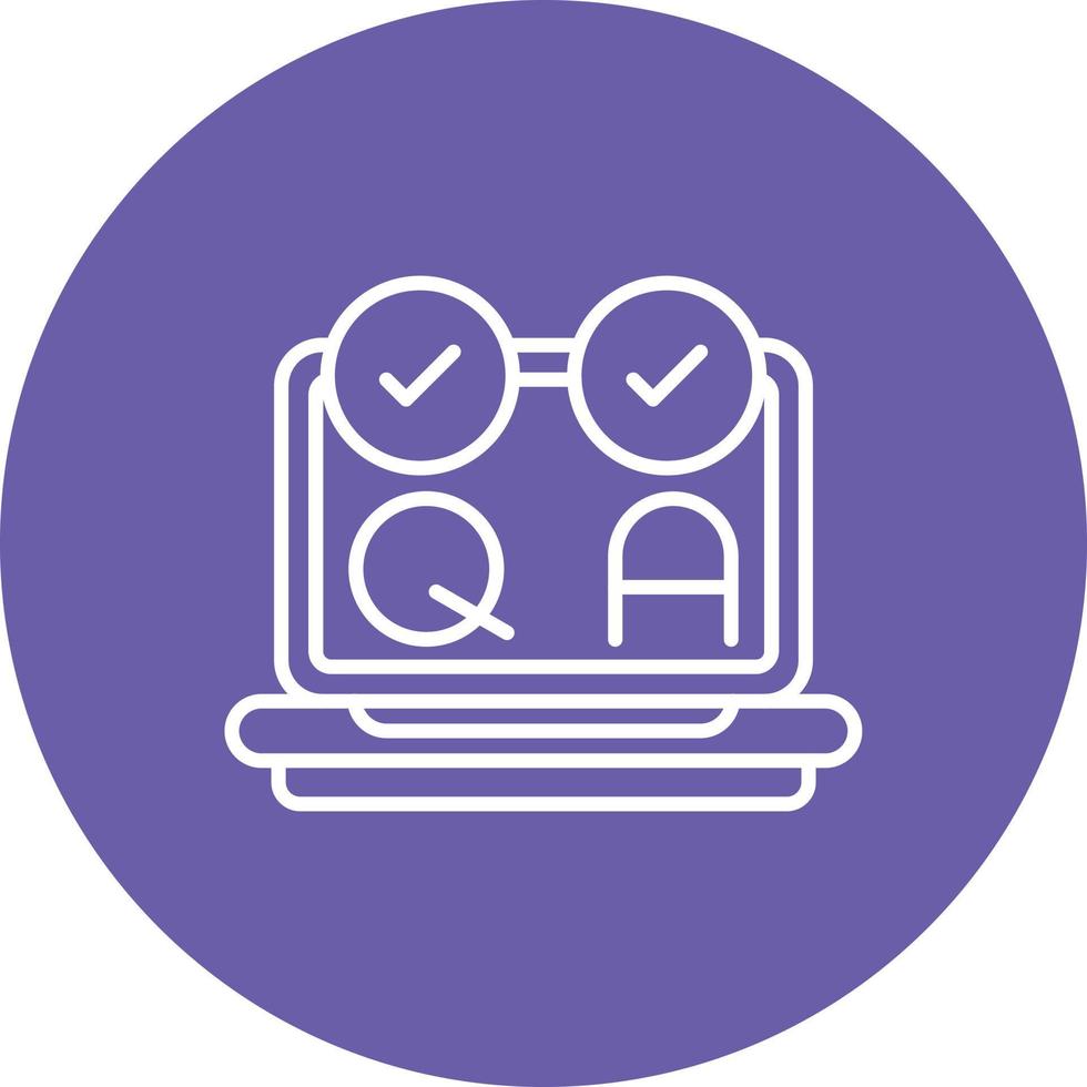 Qa Testing Line Circle Background Icon vector