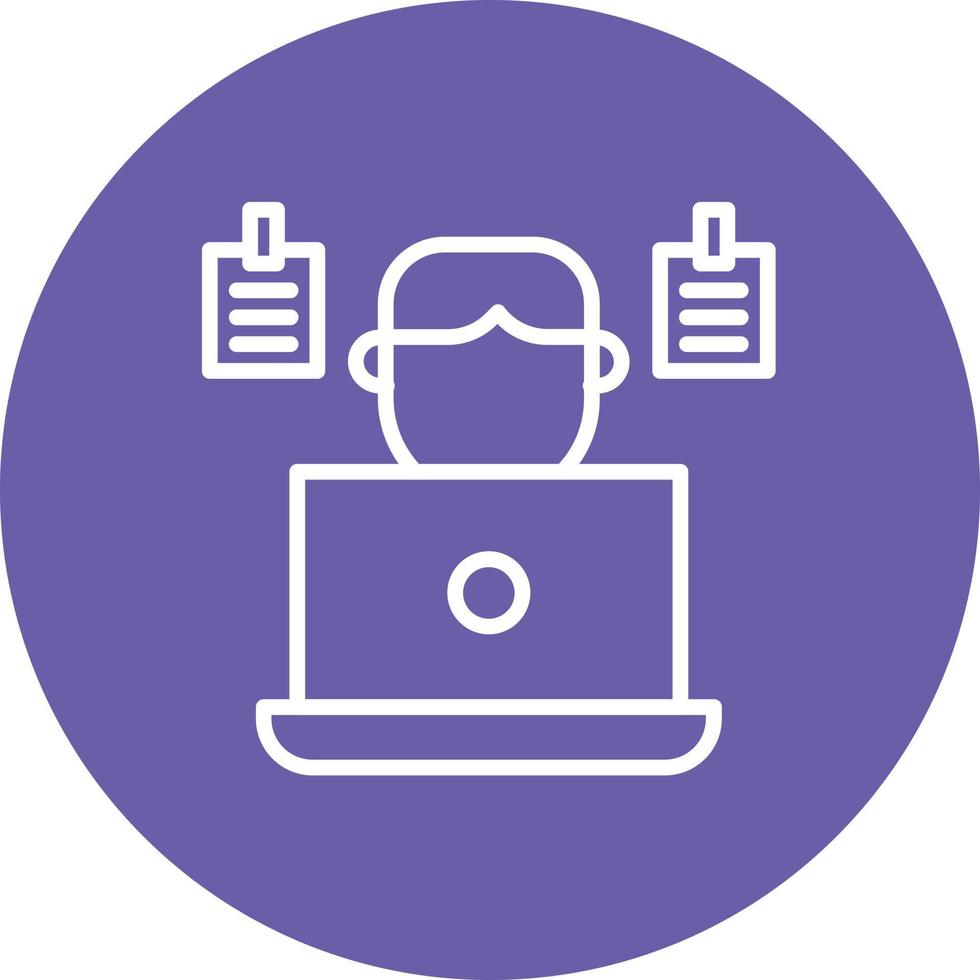 Second Job Line Circle Background Icon vector