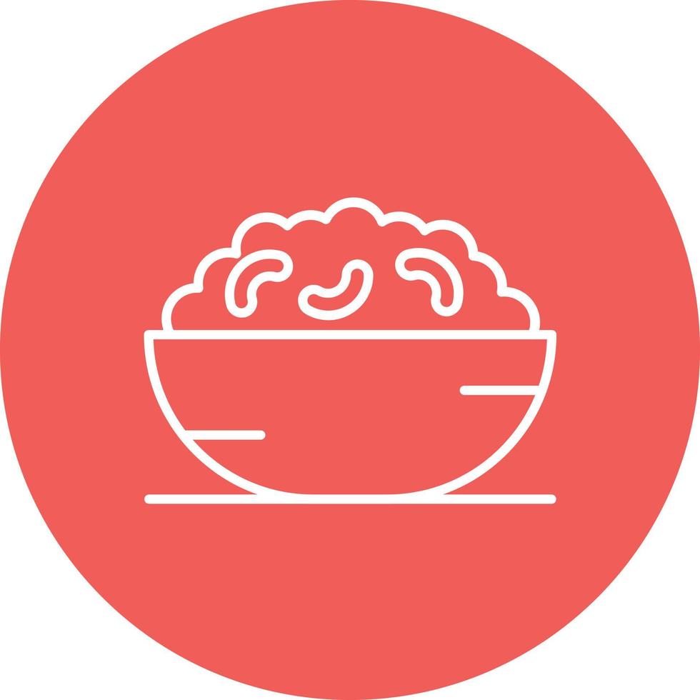 Mac N Cheese Line Circle Background Icon vector