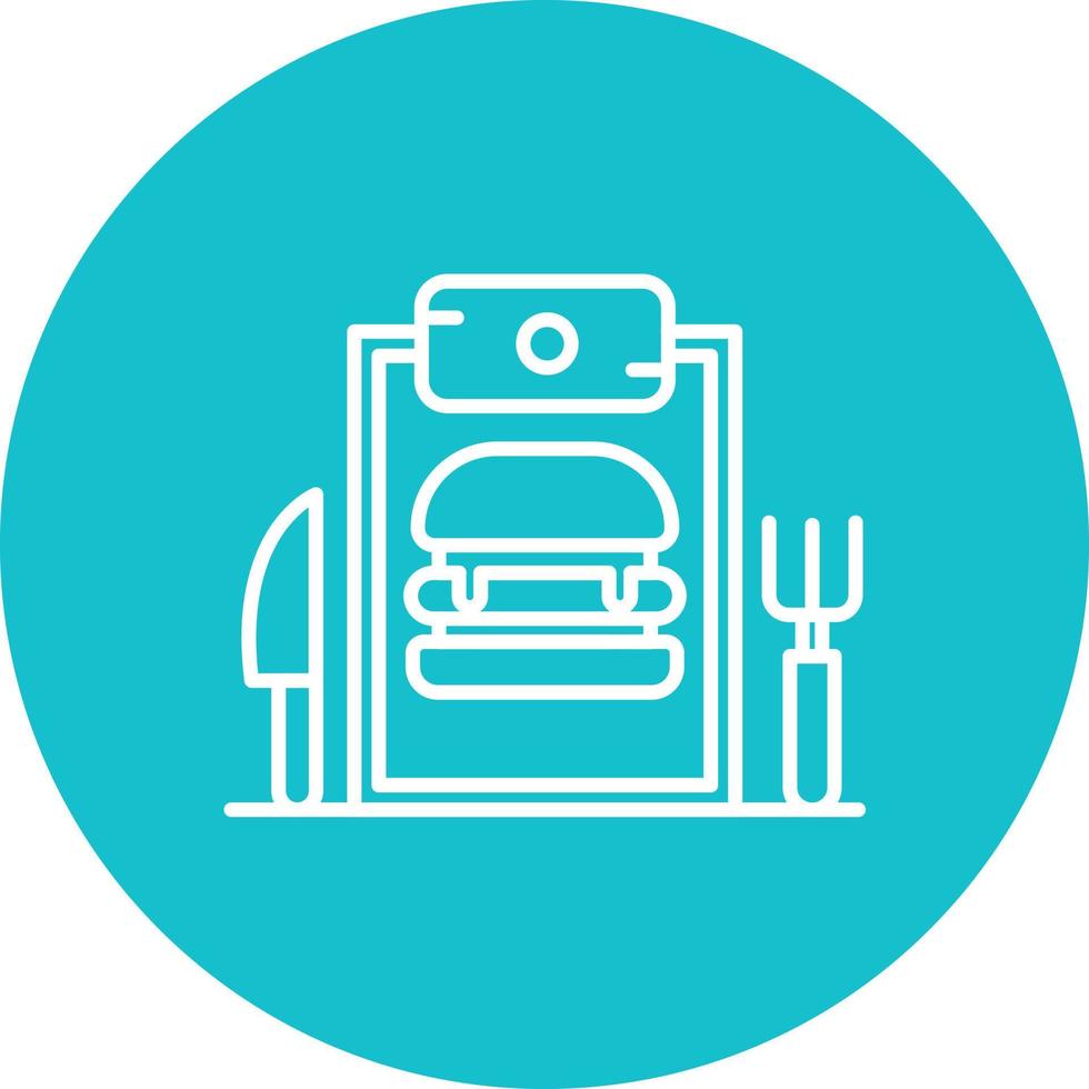 Kids Menu Line Circle Background Icon vector