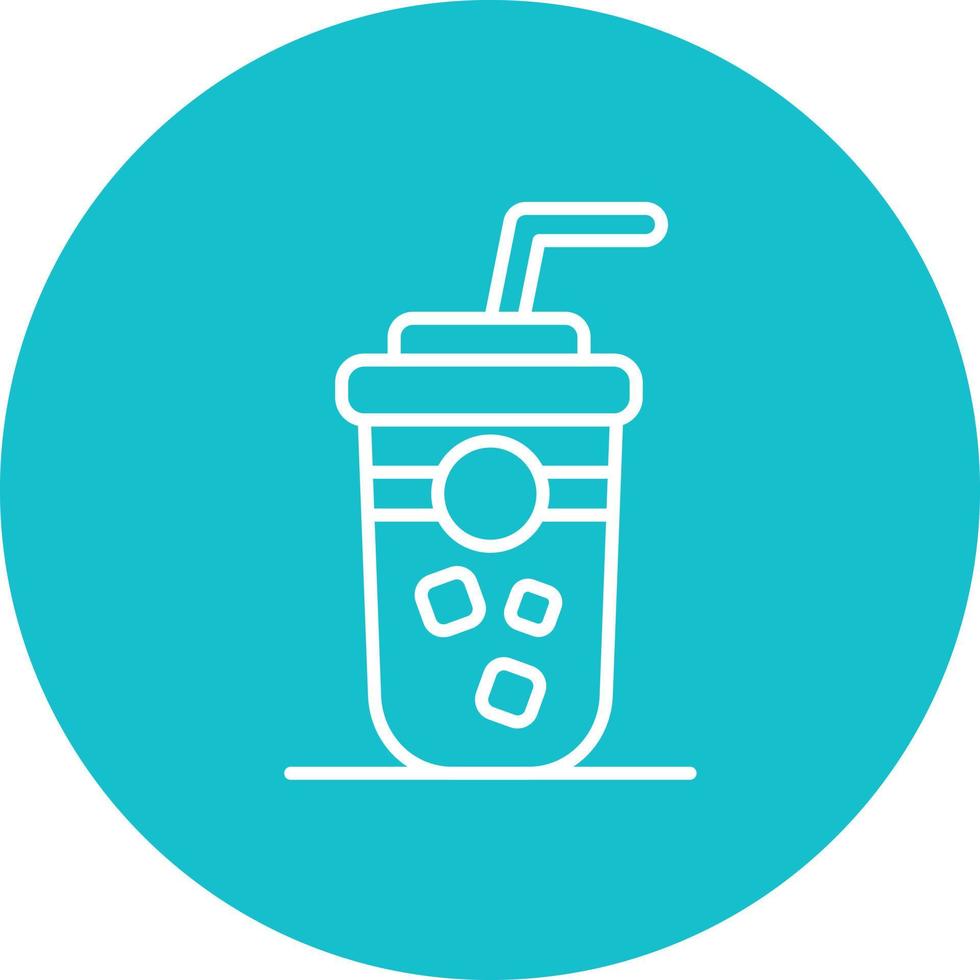 Smoothie Line Circle Background Icon vector