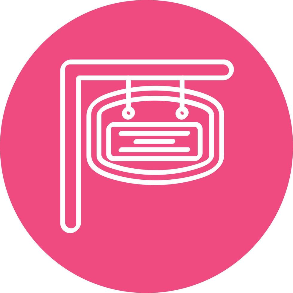 Signboard Line Circle Background Icon vector