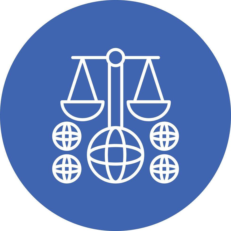 International Law Line Circle Background Icon vector