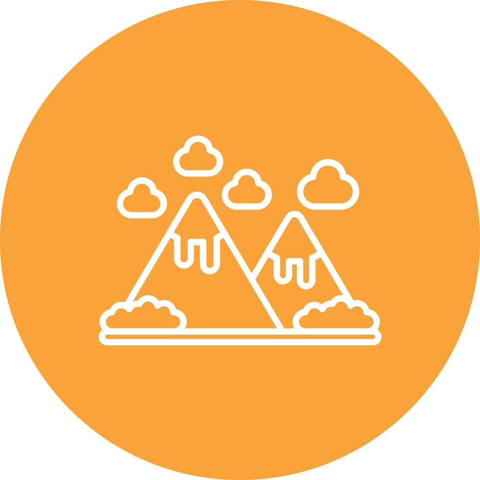Mountain Line Circle Background Icon vector