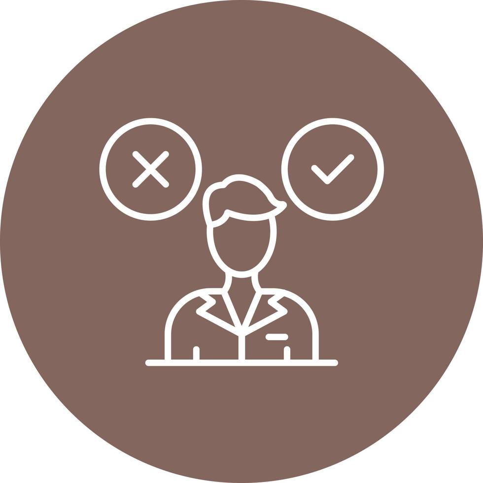 Conflicting Thoughts Line Circle Background Icon vector