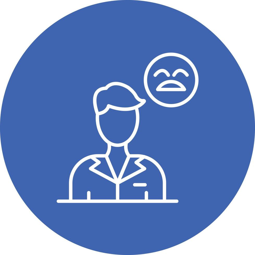 Pity Line Circle Background Icon vector