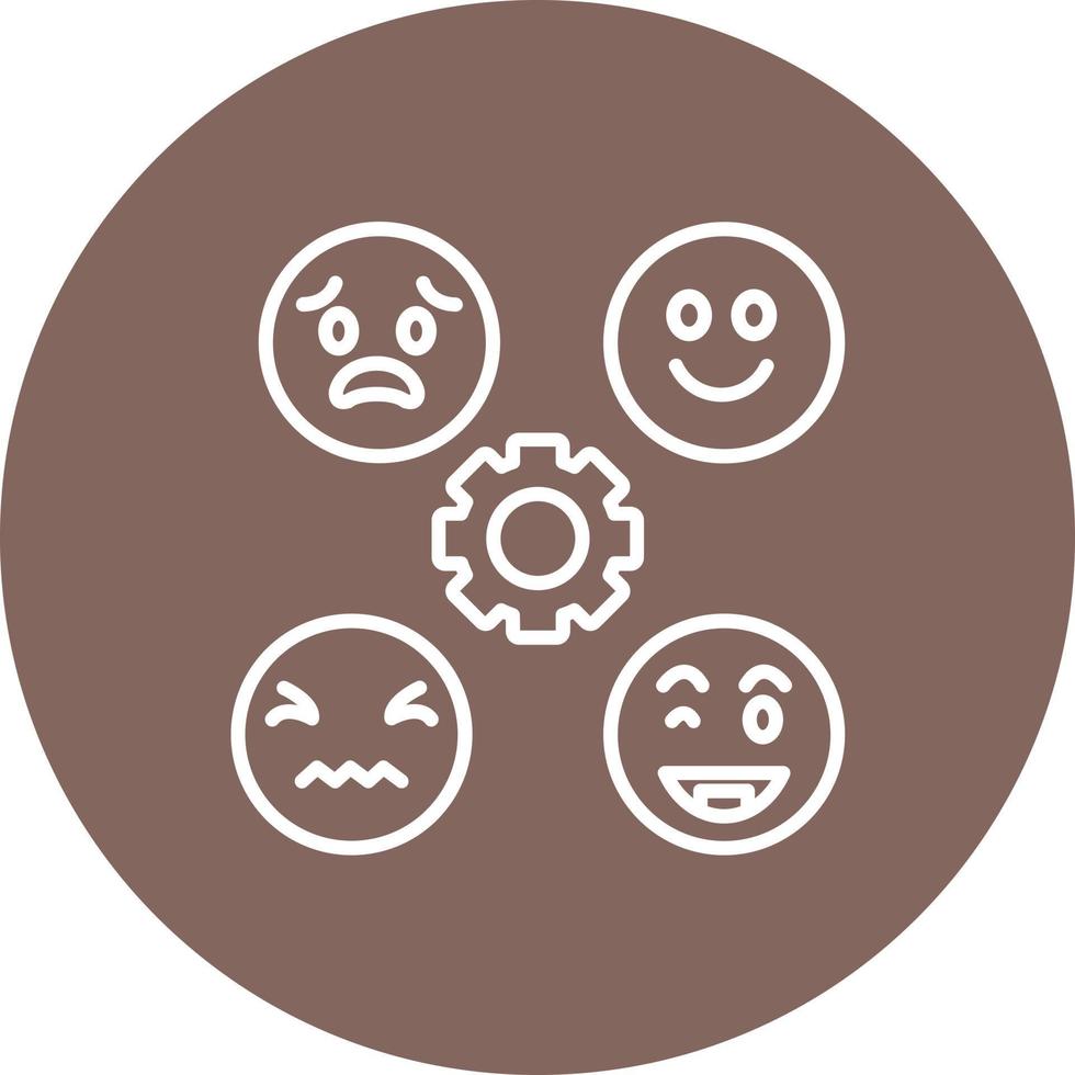 Perceiving Emotions Line Circle Background Icon vector