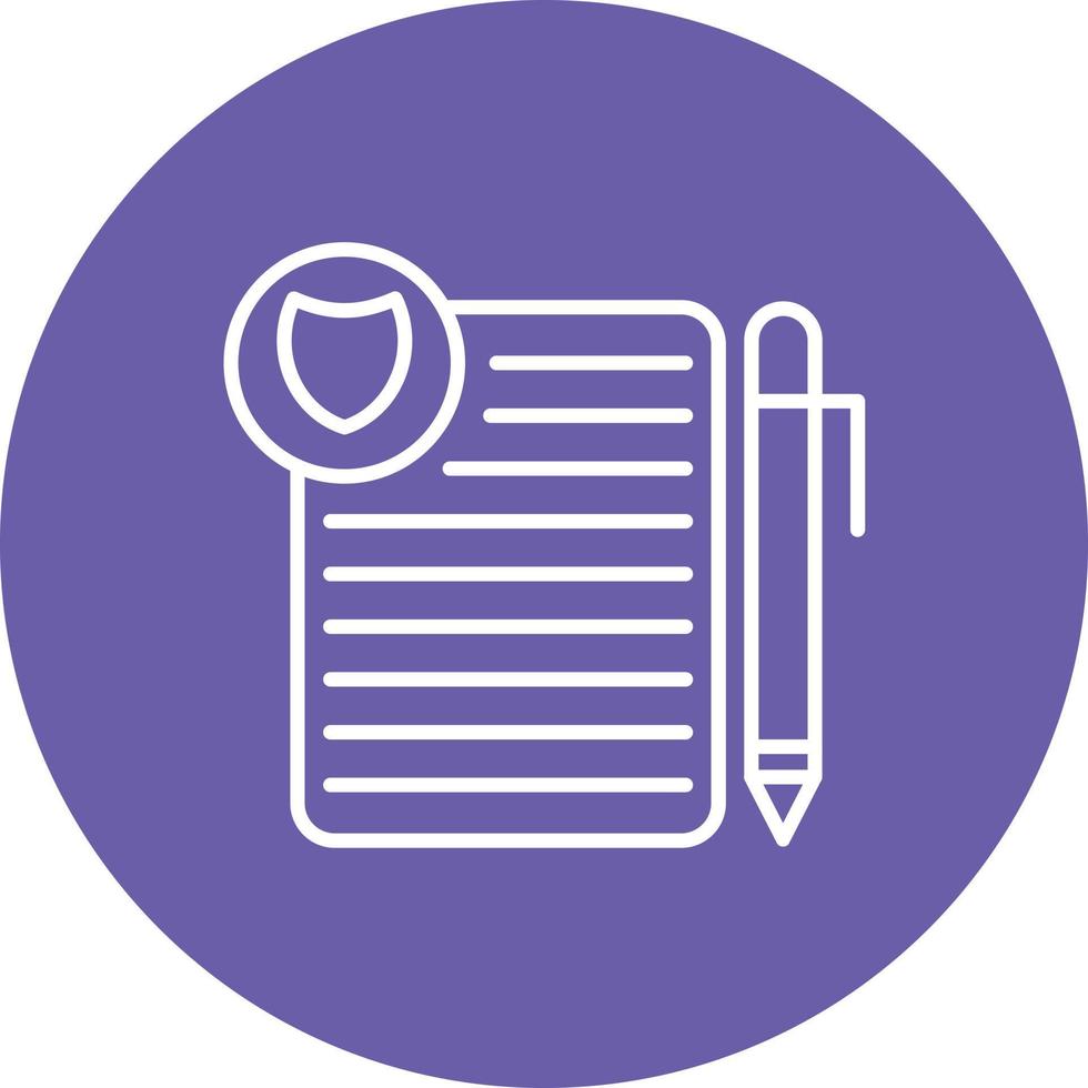 Privacy Policy Template Line Circle Background Icon vector