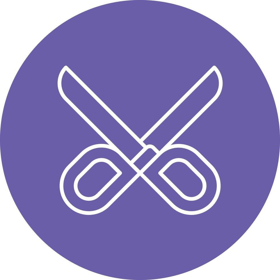 Scissors Line Circle Background Icon vector