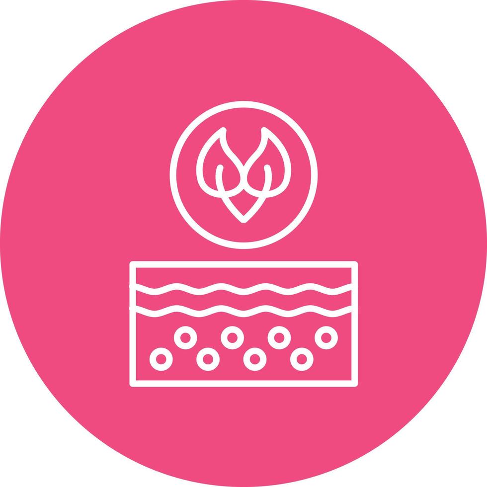 Sensitive Skin Line Circle Background Icon vector