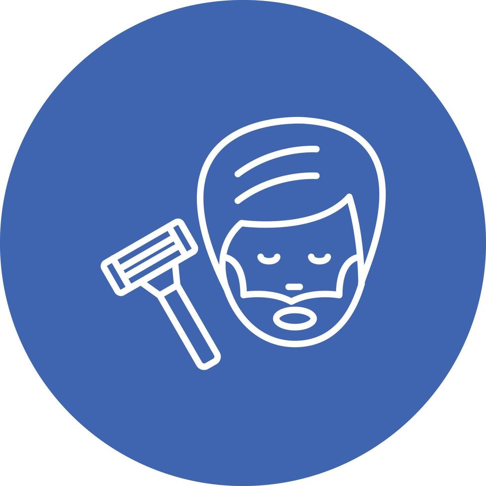 Shaving Line Circle Background Icon vector