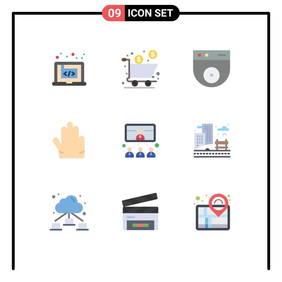 9 Creative Icons Modern Signs and Symbols of conference hand product four security Editable Vector Design Elements
