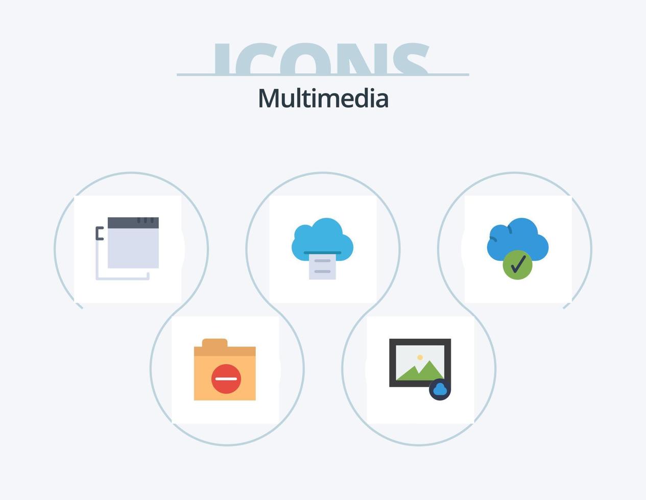 diseño de iconos de paquete de iconos planos multimedia 5. . . ventanas datos. nube vector