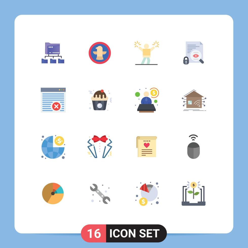 paquete de iconos de vectores de stock de 16 signos y símbolos de línea para el archivo de seguridad de la animadora de vigilancia de Internet paquete editable de elementos creativos de diseño de vectores