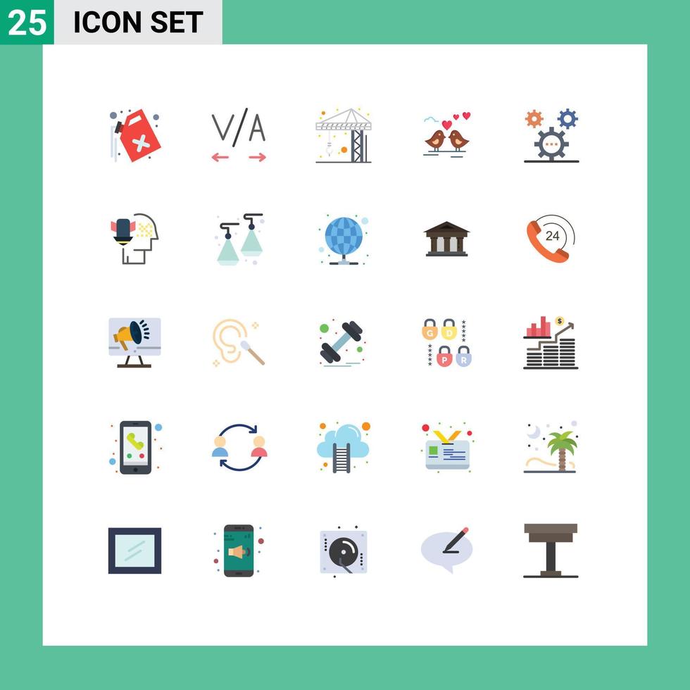 25 Flat Color concept for Websites Mobile and Apps programing development crain design heart Editable Vector Design Elements