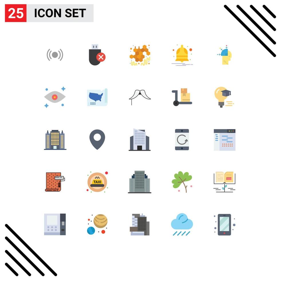 paquete de iconos de vector de stock de 25 signos y símbolos de línea para notificación de alarma campana eliminada dulce elementos de diseño de vector editables