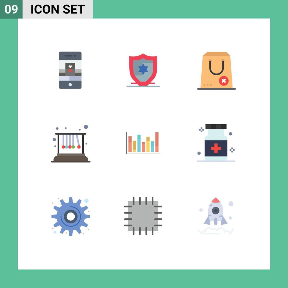 9 Creative Icons Modern Signs and Symbols of graph physics buy pendulum package Editable Vector Design Elements