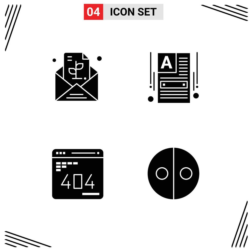 4 Creative Icons Modern Signs and Symbols of message development plant web web Editable Vector Design Elements