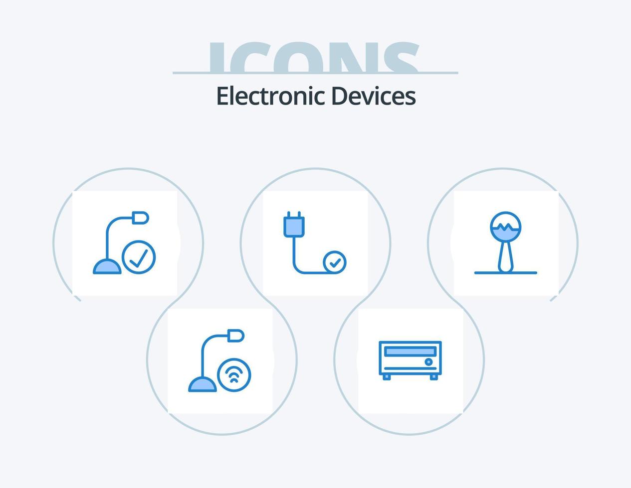 dispositivos blue icon pack 5 diseño de iconos. hardware. cable. ordenadores. conectado. hardware vector