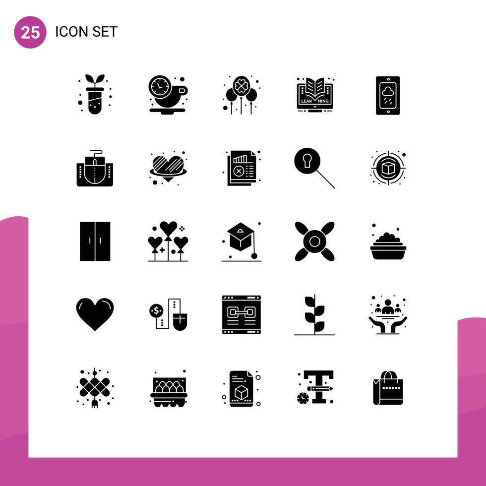 Set of 25 Modern UI Icons Symbols Signs for chalk online celebrate learning online Editable Vector Design Elements