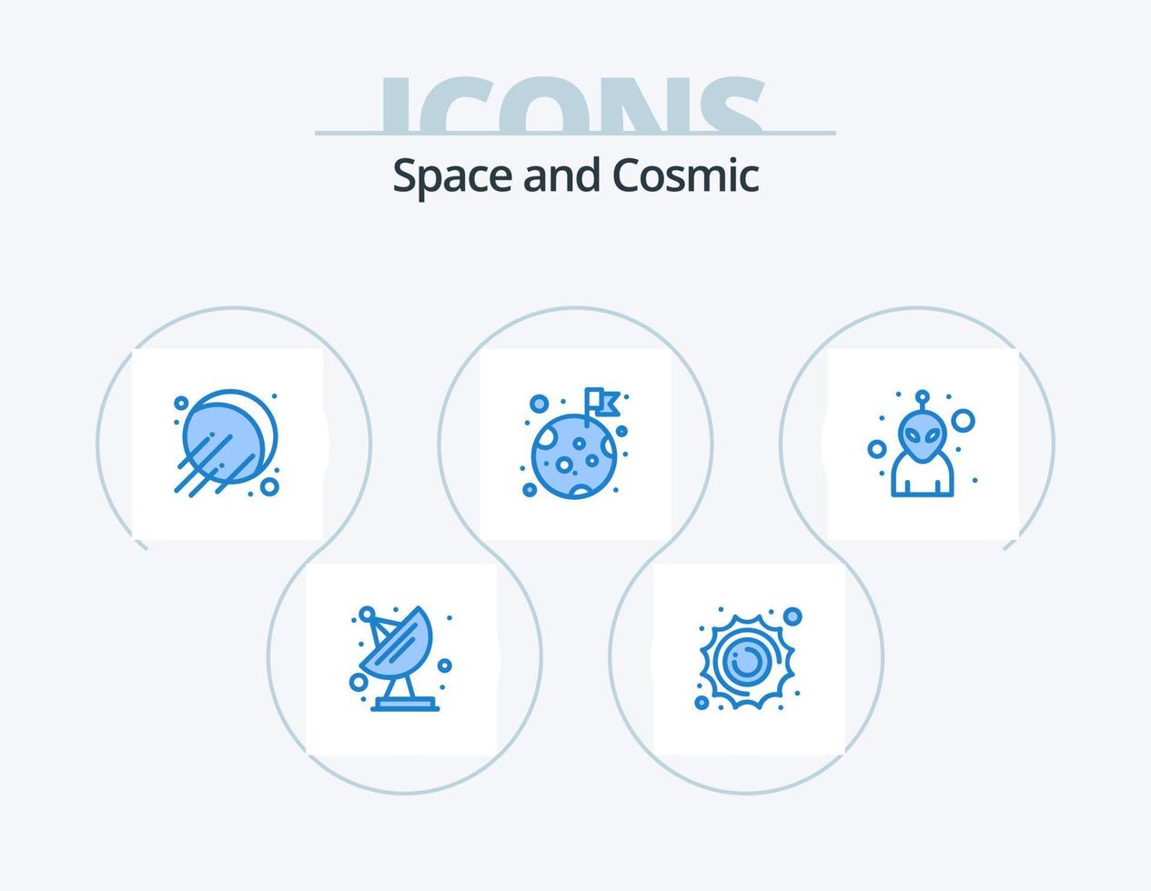 Space Blue Icon Pack 5 Icon Design. . avatar. space. alien. space vector