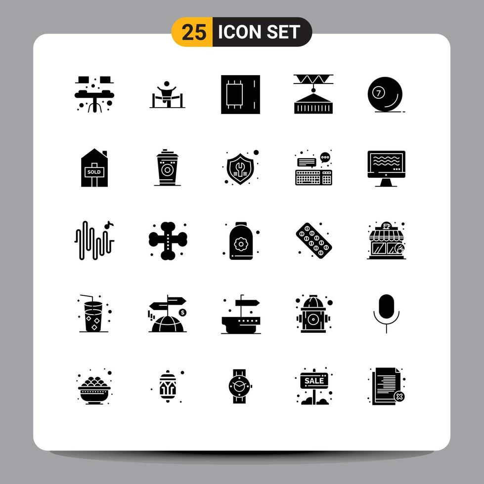 25 Solid Glyph concept for Websites Mobile and Apps delivery products leadership mainboard devices Editable Vector Design Elements