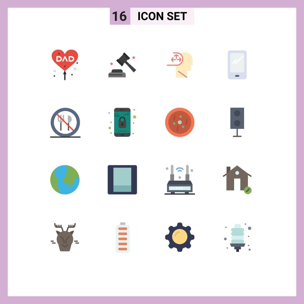 Stock Vector Icon Pack of 16 Line Signs and Symbols for iphone mobile vote smart phone human Editable Pack of Creative Vector Design Elements