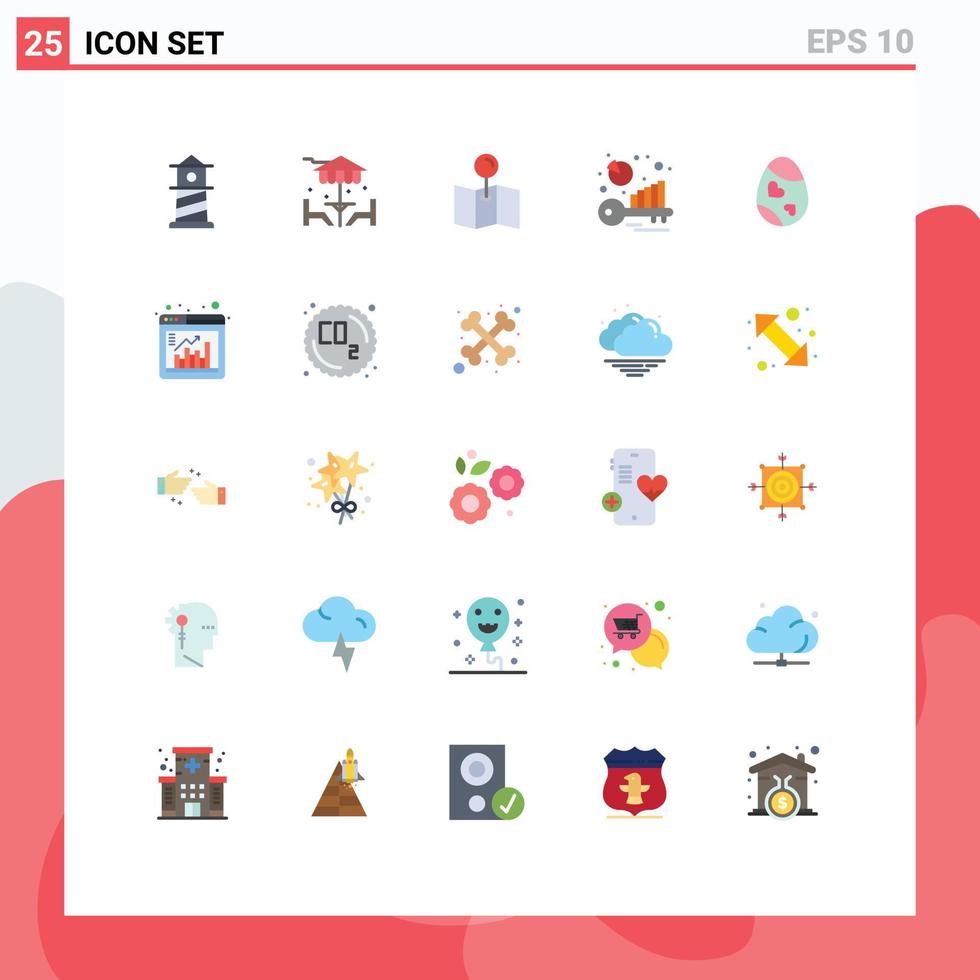 25 Universal Flat Colors Set for Web and Mobile Applications heart easter pin decoration keyword analysis Editable Vector Design Elements