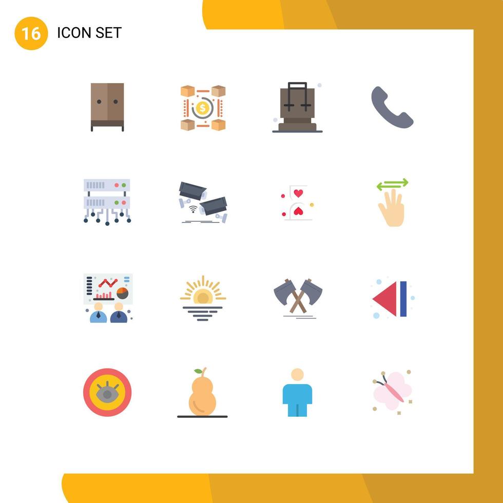 Stock Vector Icon Pack of 16 Line Signs and Symbols for database server telephone pp phone camping Editable Pack of Creative Vector Design Elements