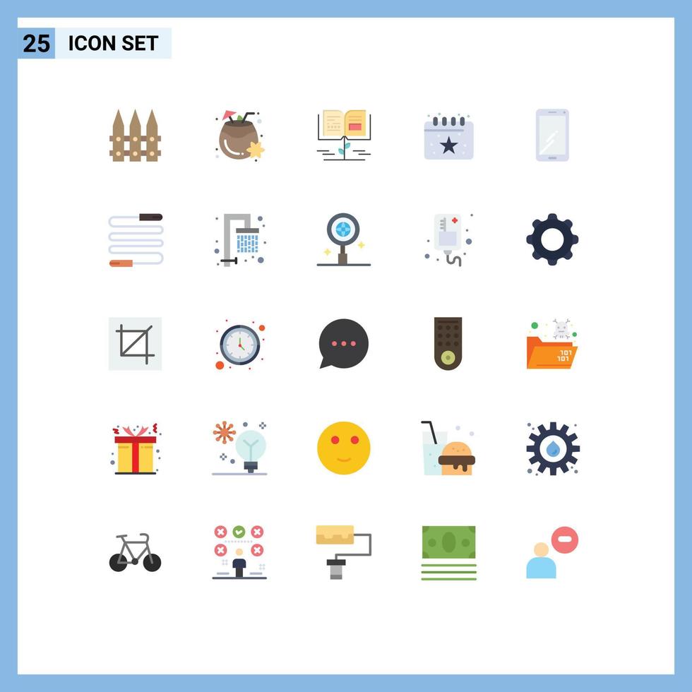 Modern Set of 25 Flat Colors and symbols such as smart phone party growth date birthday Editable Vector Design Elements