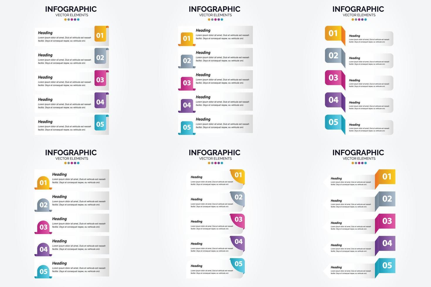 Use this vector infographics set to make your advertising in brochures. flyers. and magazines more effective.