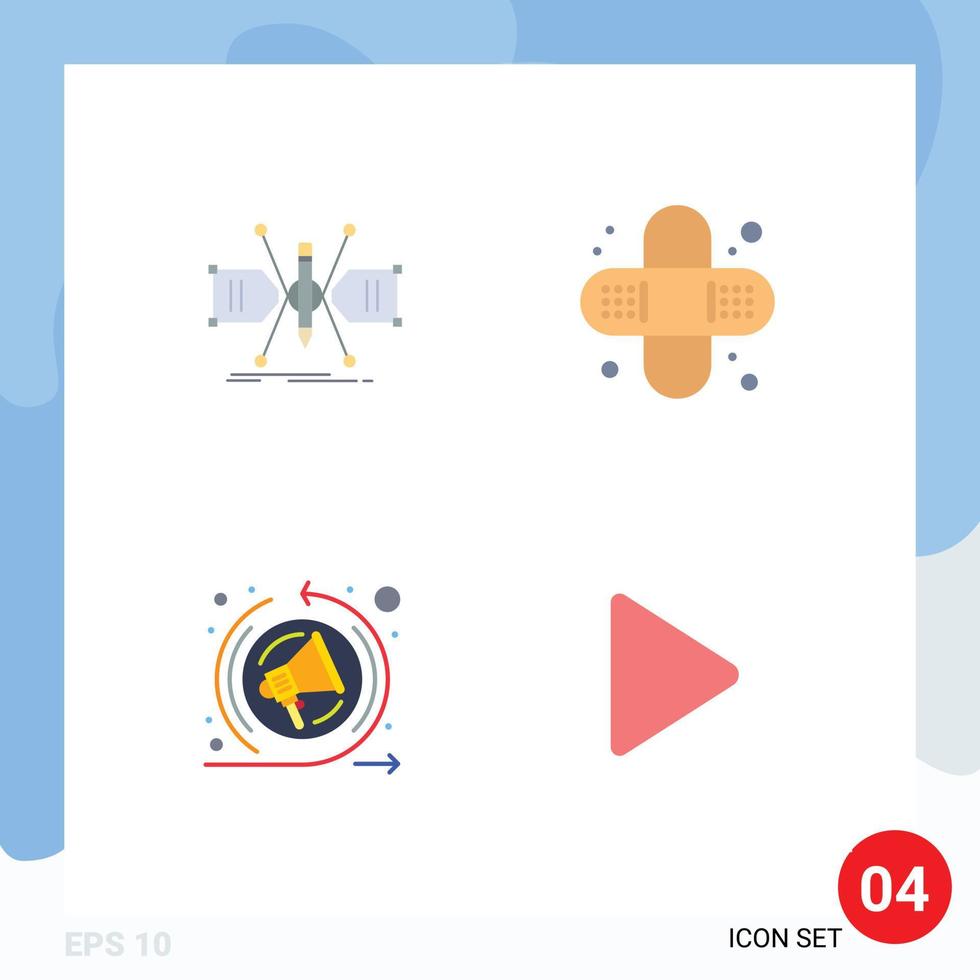 Editable Vector Line Pack of 4 Simple Flat Icons of architect remarketing sketch health play Editable Vector Design Elements