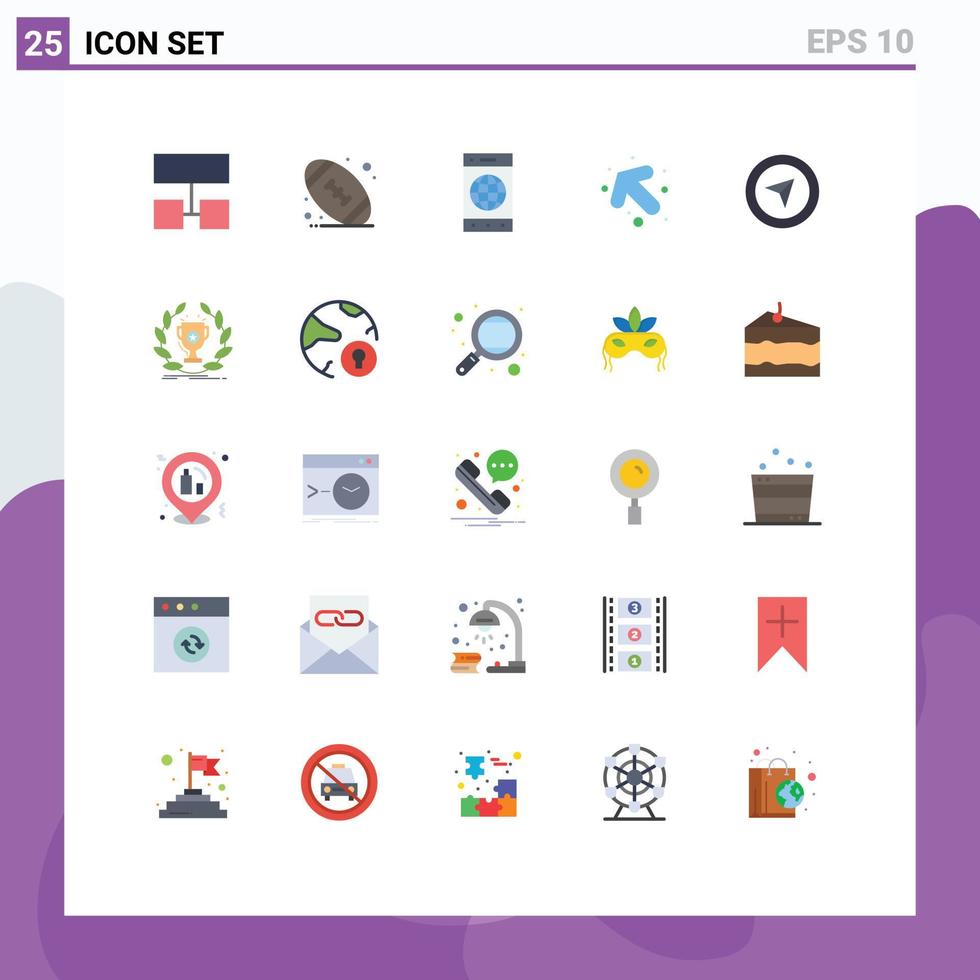 Universal Icon Symbols Group of 25 Modern Flat Colors of cup pointer mobile mouse left Editable Vector Design Elements