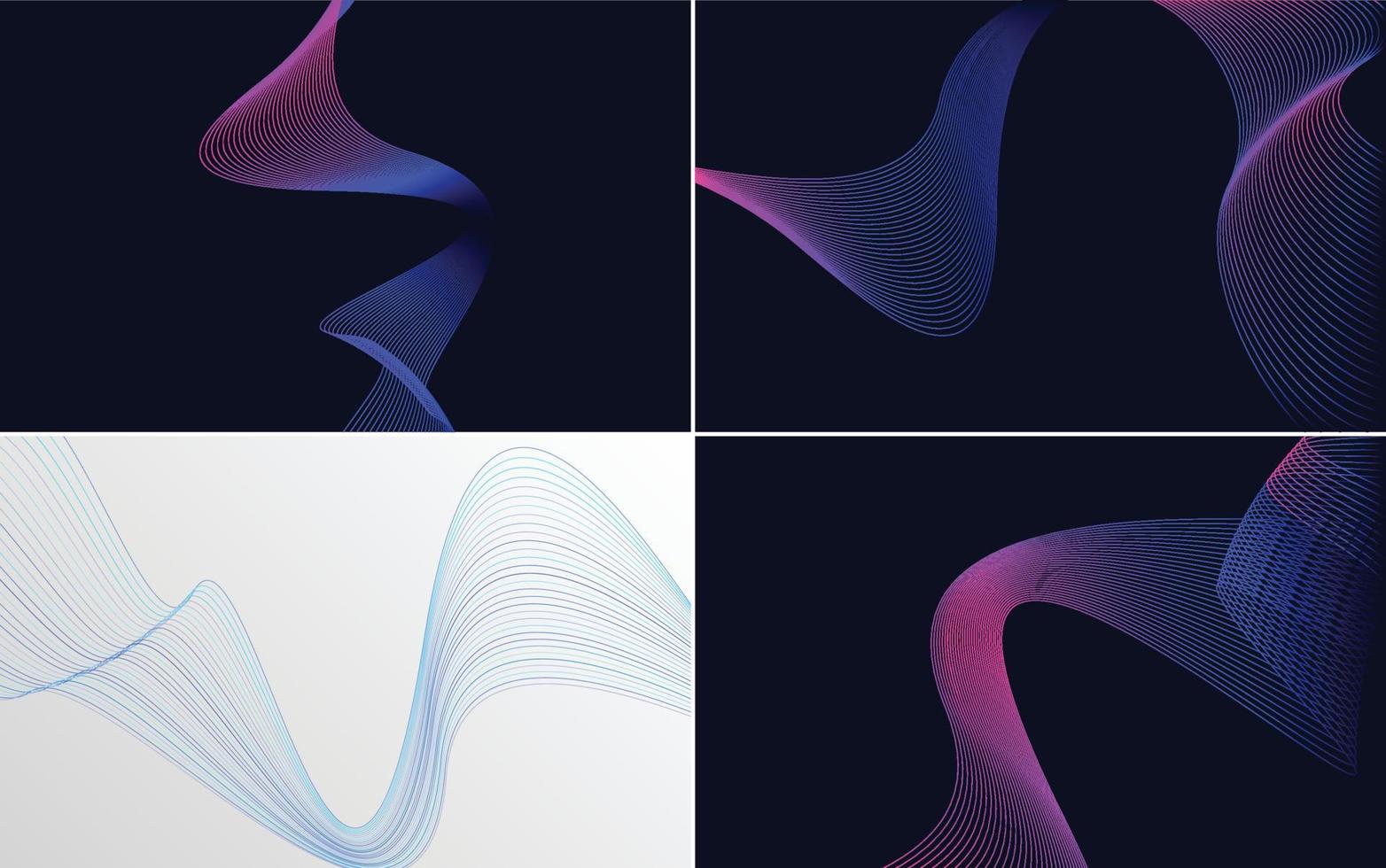 Enhance your design with this pack of 4 vector geometric backgrounds