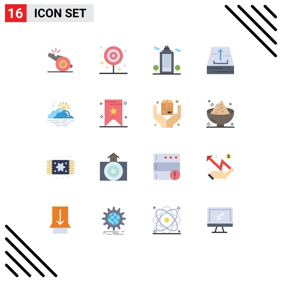 16 Universal Flat Color Signs Symbols of up file lollipop box environment Editable Pack of Creative Vector Design Elements