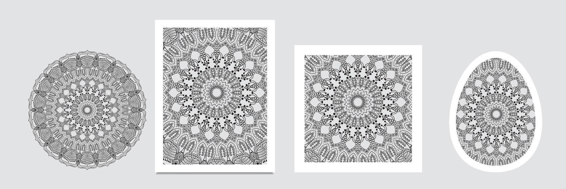 fondo de mandala de flores decorativas con lugar para texto. gráficos abstractos coloridos. estilo árabe islámico oriental. ilustración vectorial de color vector