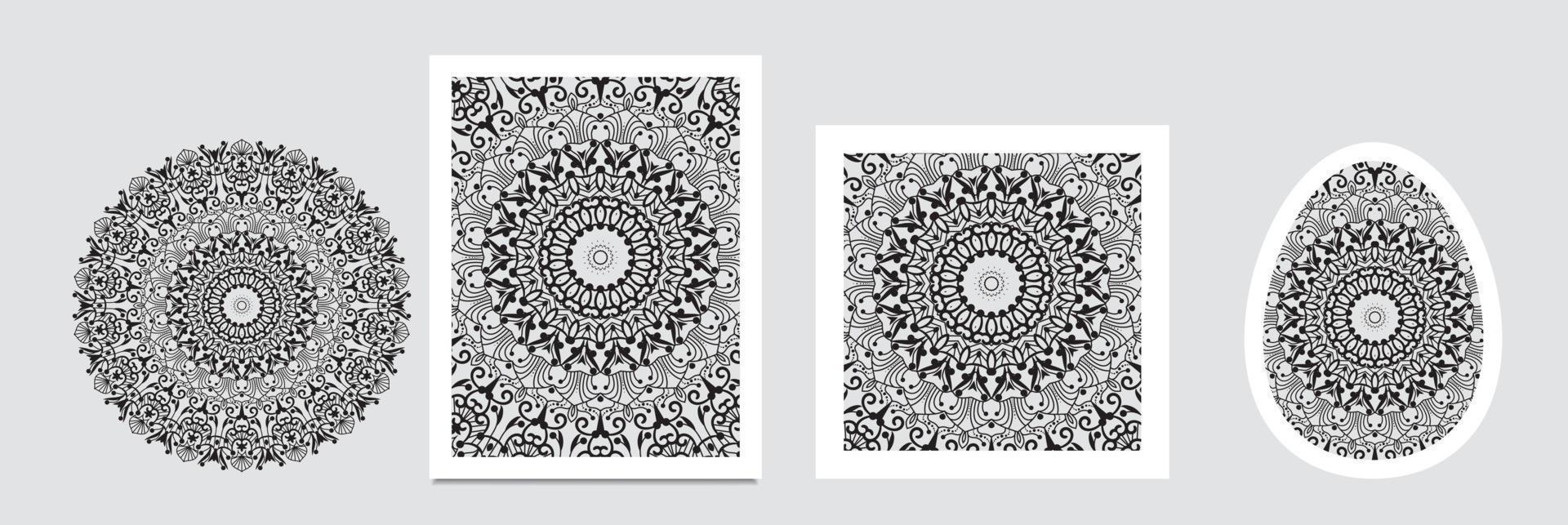 Vector Mandala template pattern on violet fancy background for card, poster, brochure, flyer, invitation