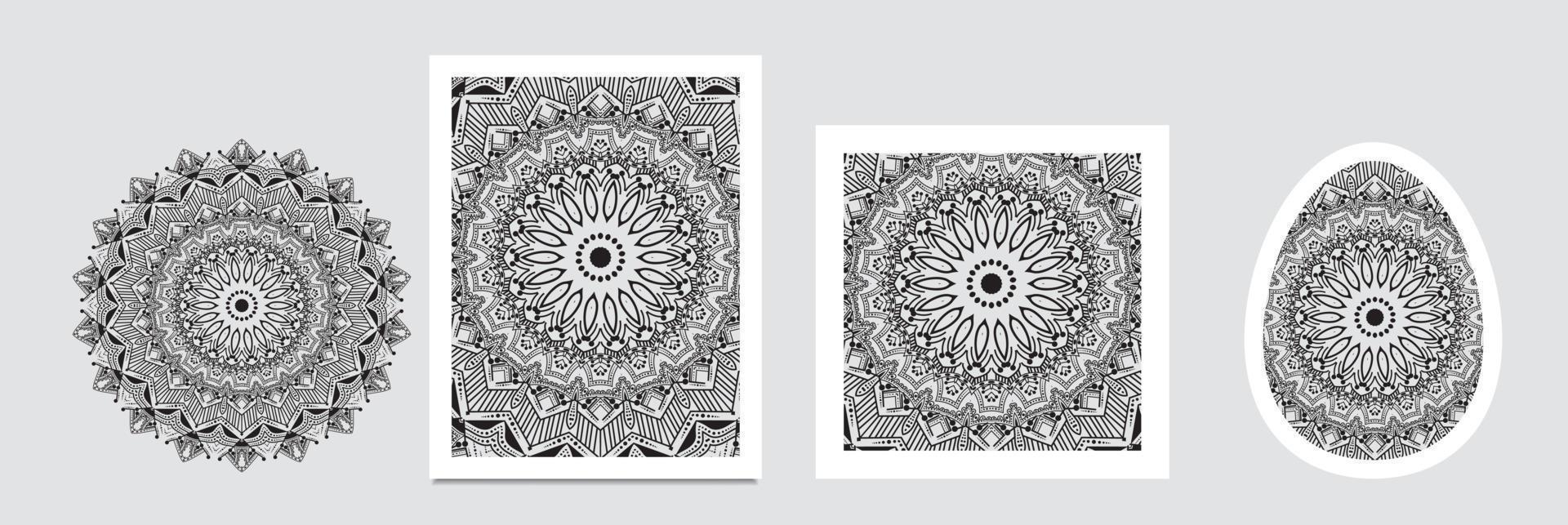 Background with golden mandalas, round indian pattern, muslim pattern vector