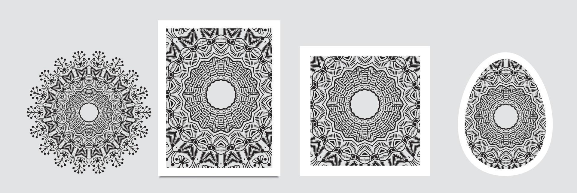 diseño de patrón de mandala para el fondo, textura de patrón de bufanda para imprimir en tela, foto de portada, sitio web, decoración de mandala, retro, vintage, tendencia, ilustración 3d, barroco, papel tapiz de moda vector