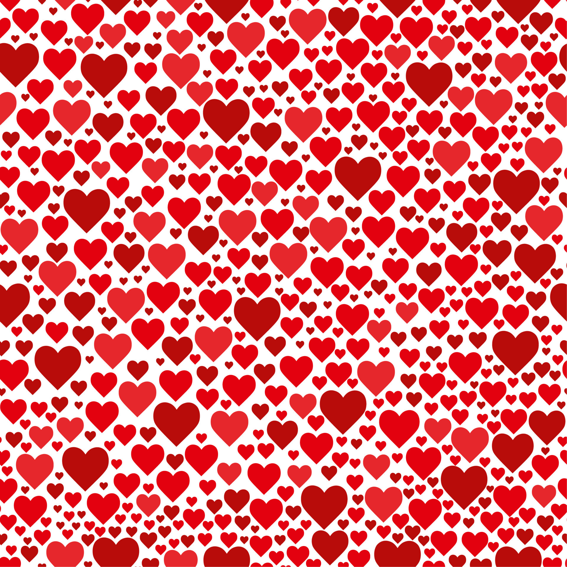 Seamless pattern with red hearts. Valentines day background. Vector