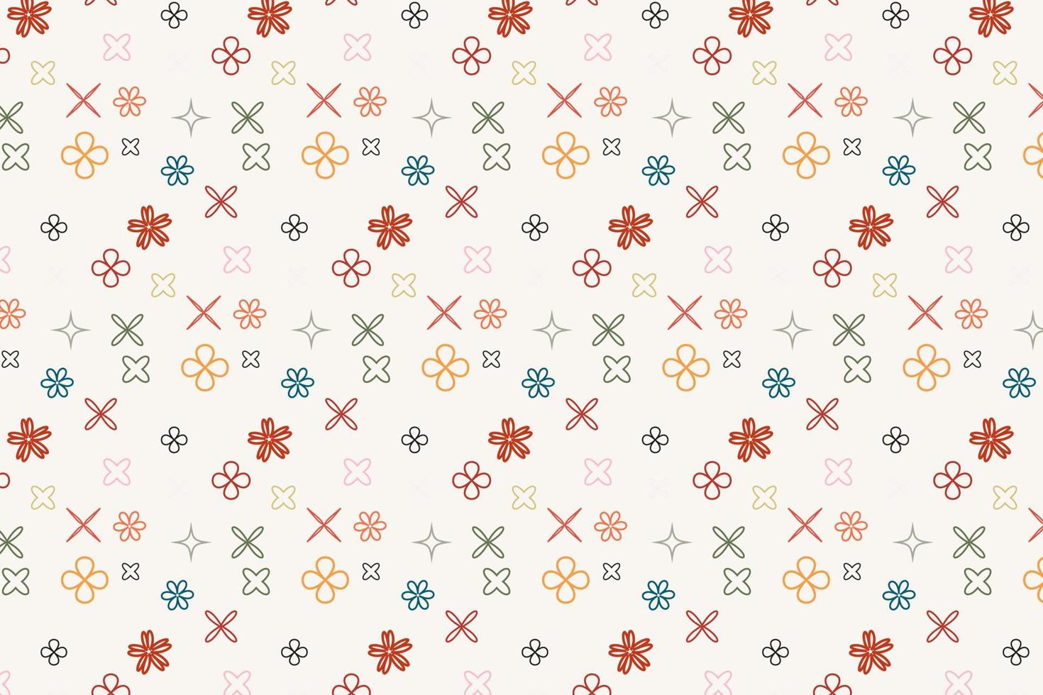 Pattern with floral geometric elements in retro tones,abstract background for design vector