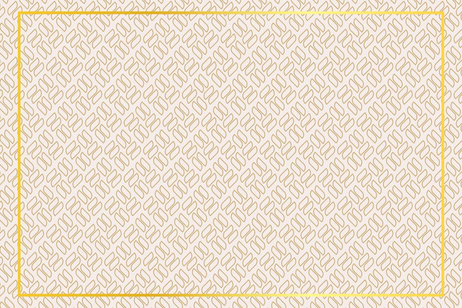 Pattern with geometric elements in golden tones and golden frame, abstract background for design vector